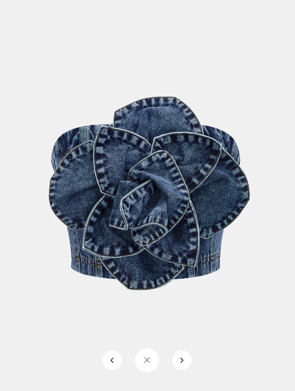 NWT Commense 3D Rose Applique Denim Tube Top Sz XL